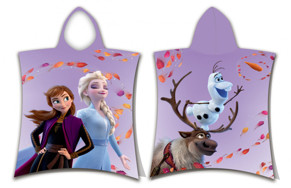 Disney Frozen Leaves pludmales dvielis pončo 50x115cm