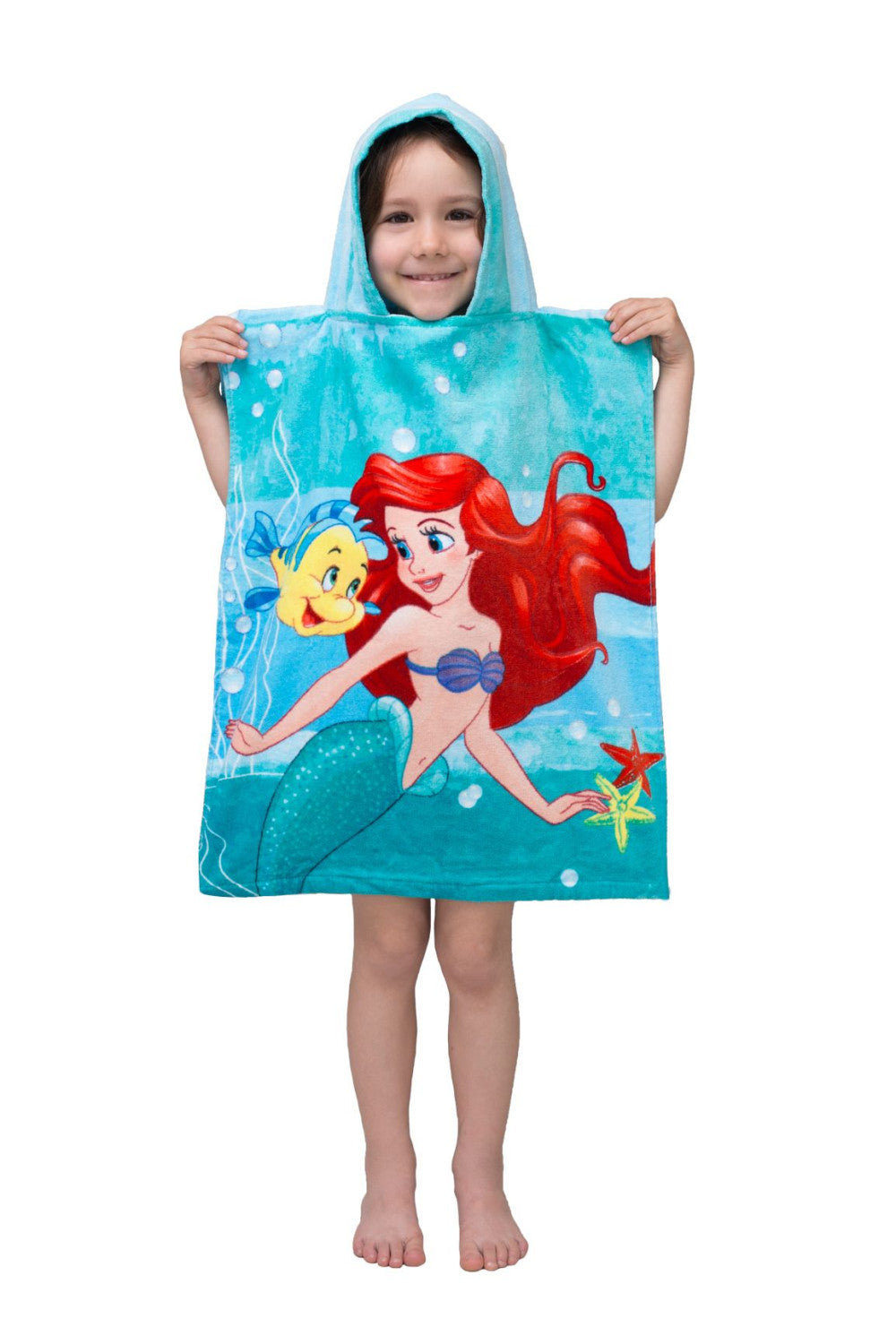 Disney princeses Ariel dvieļu pončo 50x115 cm