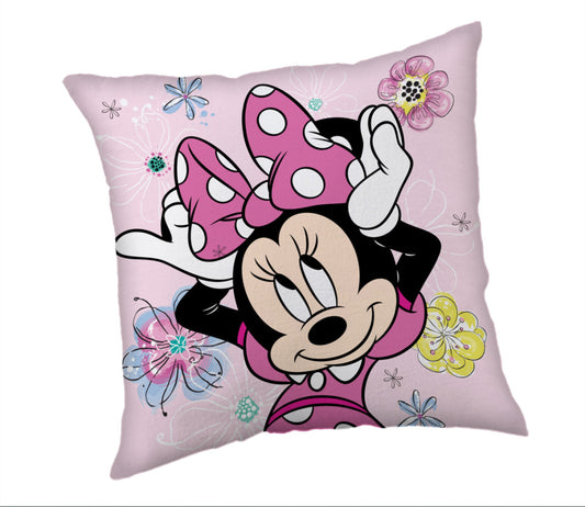 Disney Minnie dekoratīvais spilvens ar rozā bantīti, 35x35 cm