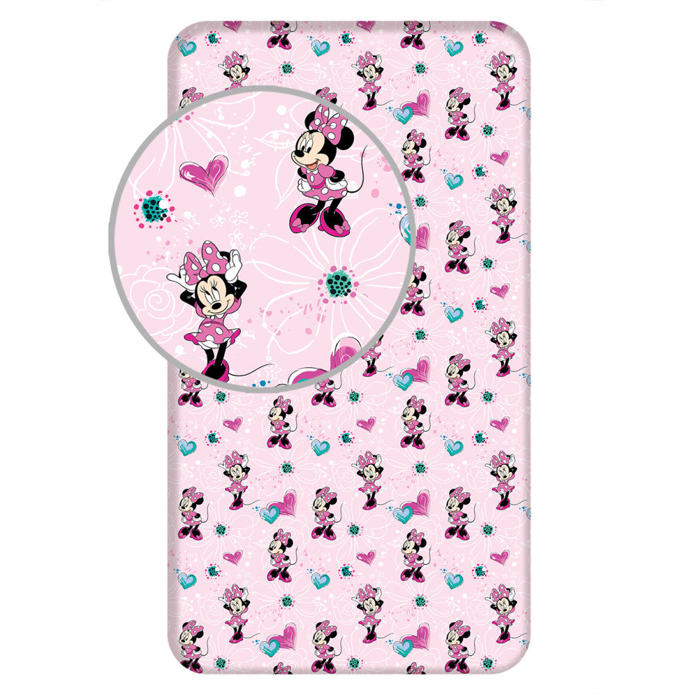 Disney Minnie Flowers elastīgā palags ar gumiju 90x200 cm