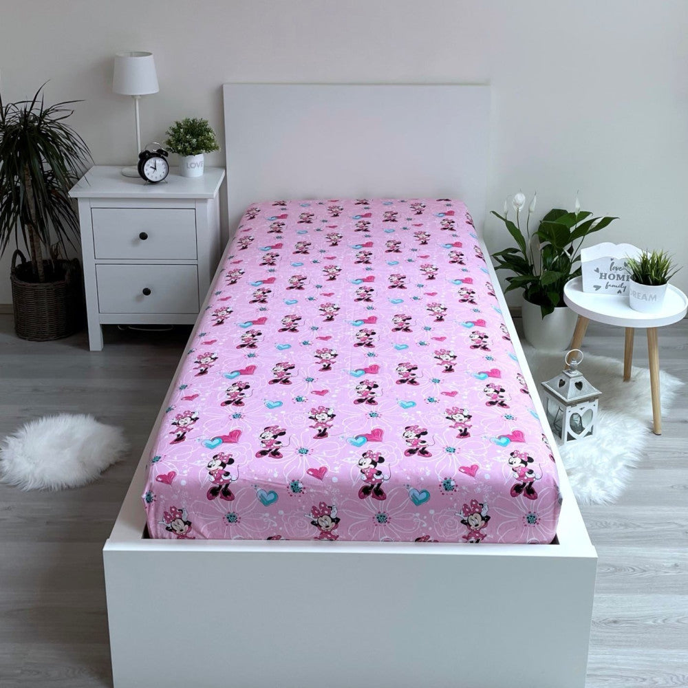 Disney Minnie Flowers elastīgā palags ar gumiju 90x200 cm