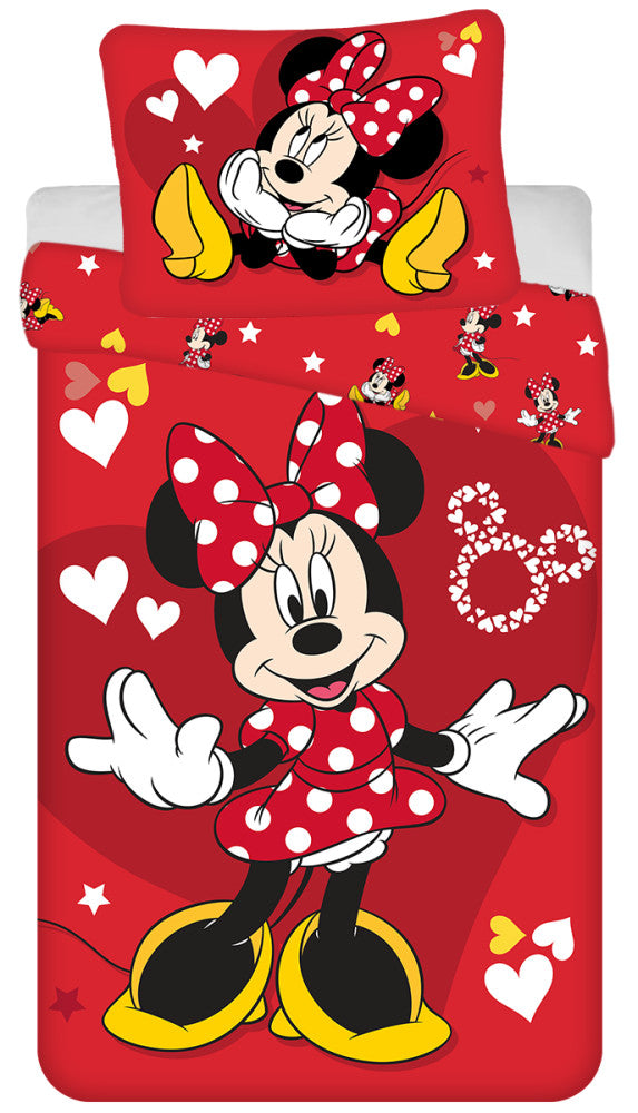 Disney Minnie Love & Stars gultasveļas pārvalks 140–200 cm, 70–90 cm
