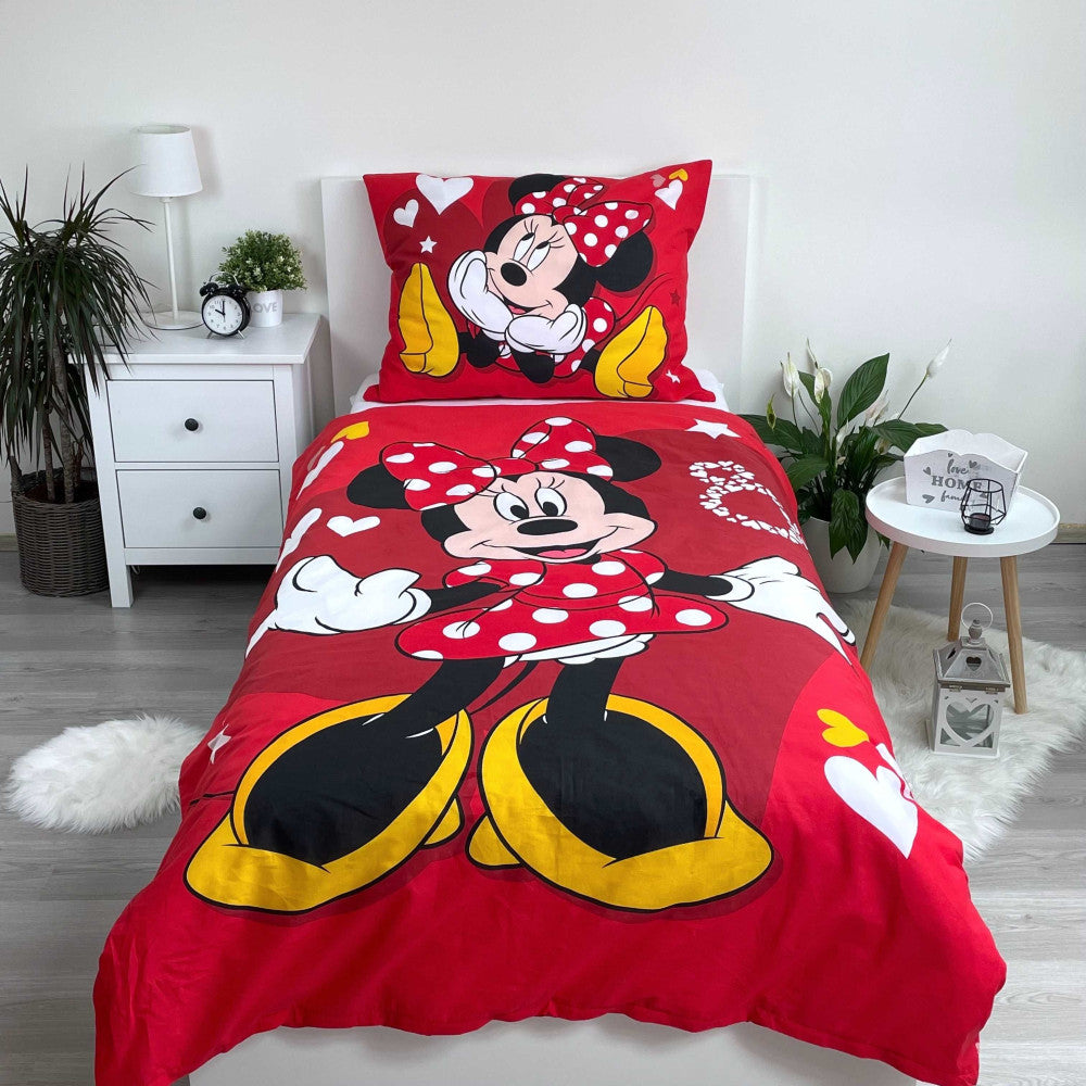Disney Minnie Love & Stars gultasveļas pārvalks 140–200 cm, 70–90 cm