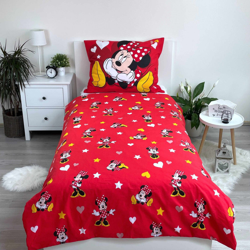 Disney Minnie Love & Stars gultasveļas pārvalks 140–200 cm, 70–90 cm