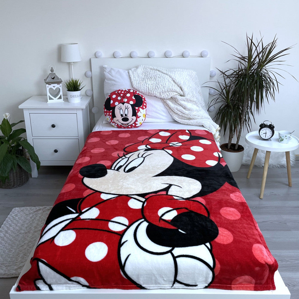 Disney Minnie sarkana mikroflīsa sega 100x150cm