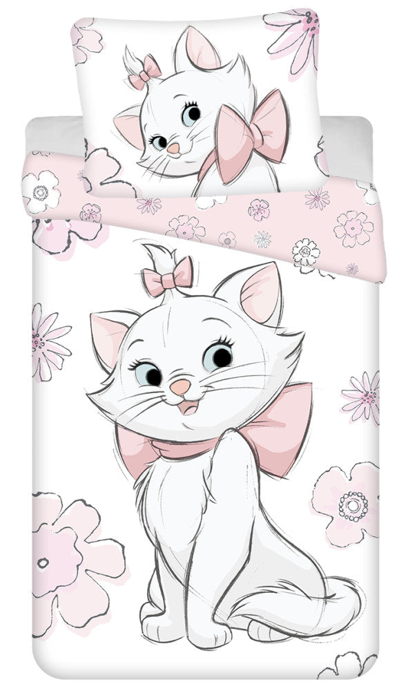 Disney Marie Flowers gultasveļas komplekts 140–200 cm, 70–90 cm