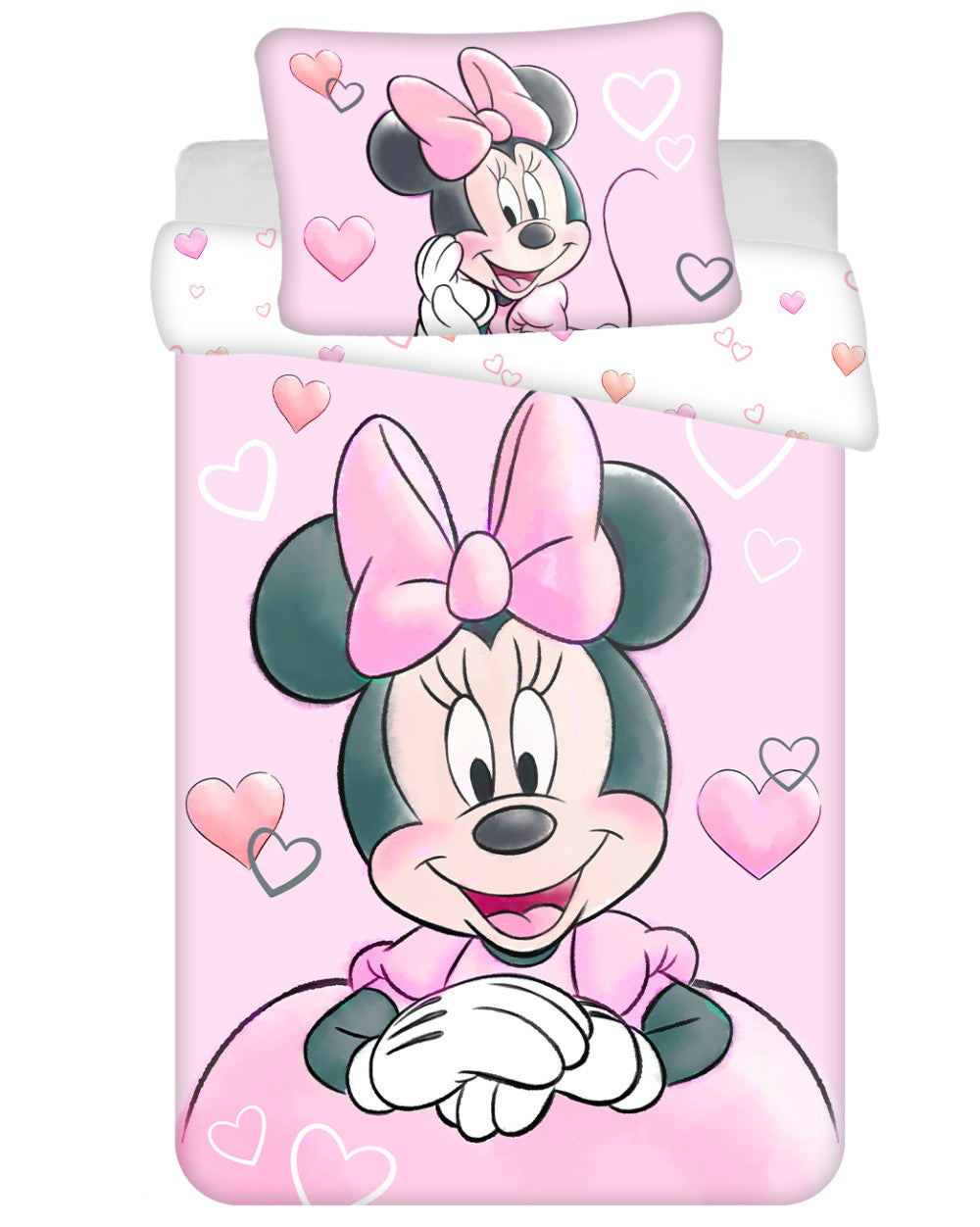 Disney Minnie pūderrozā bērnu gultasveļas komplekts 100–135 cm, 40–60 cm