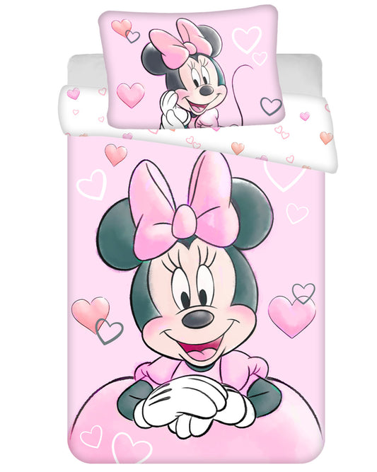 Disney Minnie pūderrozā bērnu gultasveļas komplekts 100–135 cm, 40–60 cm