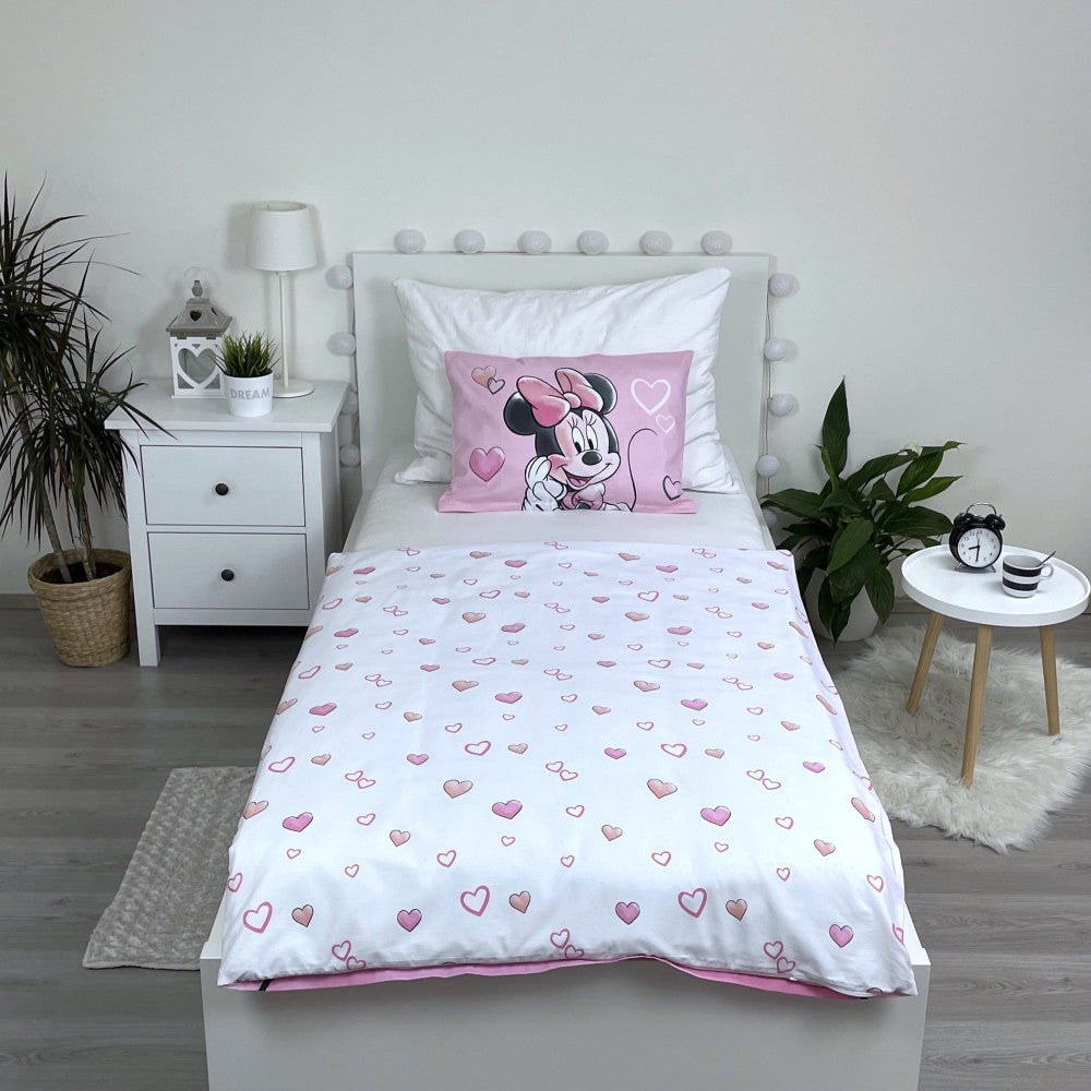 Disney Minnie pūderrozā bērnu gultasveļas komplekts 100–135 cm, 40–60 cm