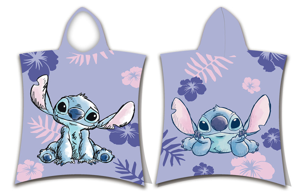 Disney Lilo un Stitch violets pludmales dvieļu pončo 50x115 cm