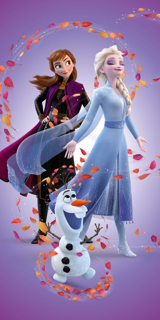 Disney Frozen Leaves burvju vannas dvielis, pludmales dvielis 70x140 cm