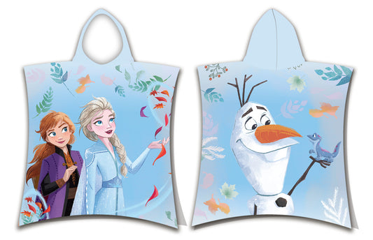 Disney Frozen zils pludmales dvielis pončo 50x115cm