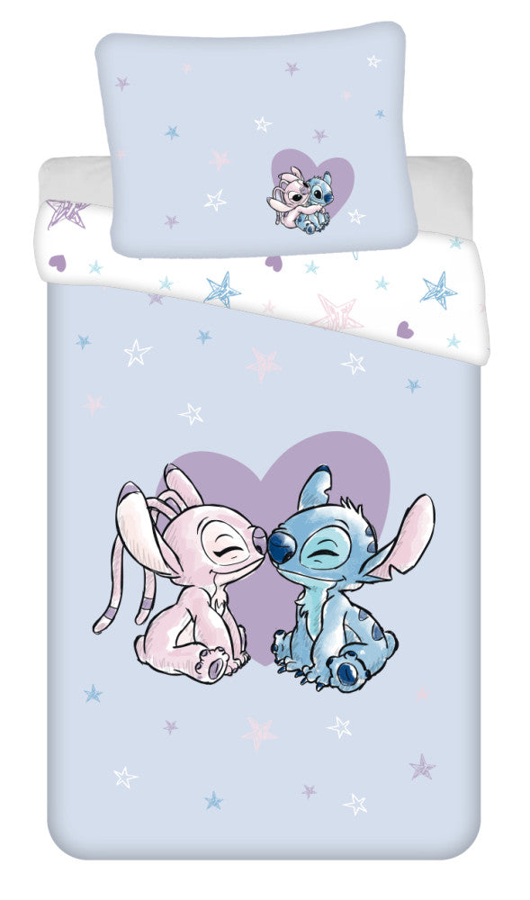 Disney Lilo un Stitch sirds formas gultasveļas komplekts 140–200 cm, 70–90 cm
