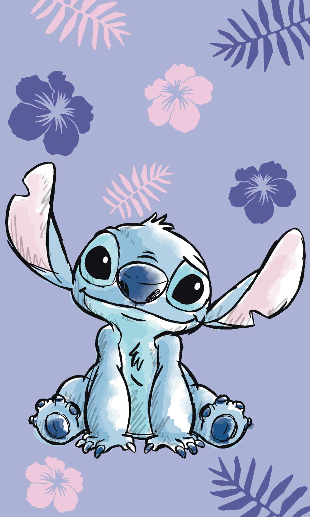 Disney Lilo un Stitch violets roku dvielis, sejas dvielis, dvielis 30x50cm