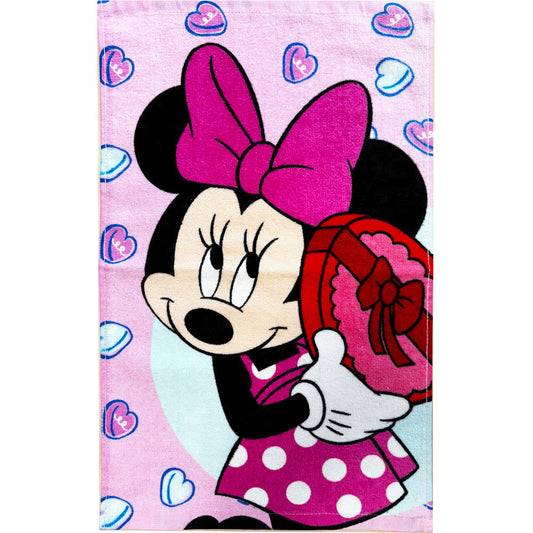 Disney Minnie Bonbon Hearts roku dvielis, sejas dvielis, dvielis 30x50cm