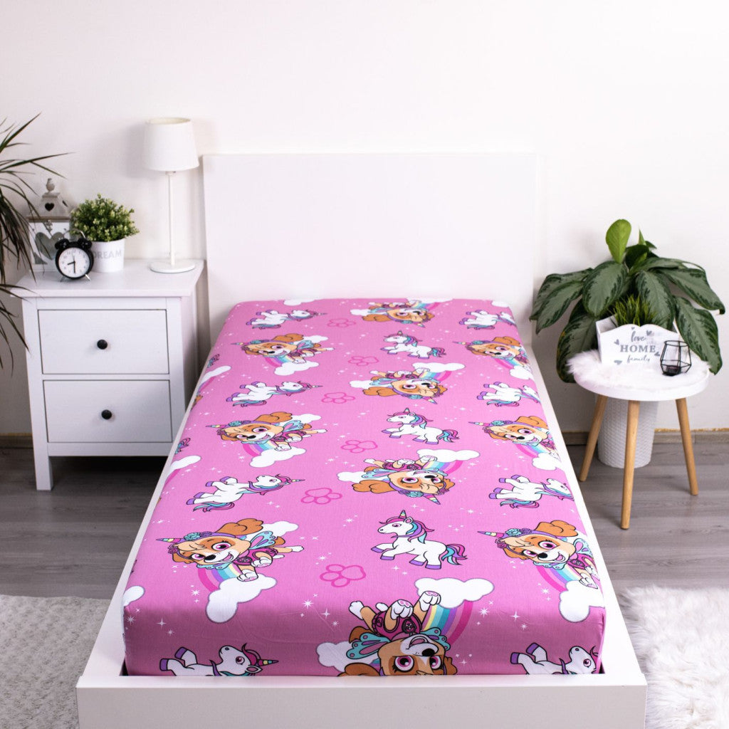 Ķepu patruļa Vienradža sapņi palags ar gumiju 90x200 cm