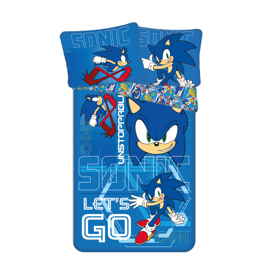 Sonic the Hedgehog: Aiziet! Sonic the Hedgehog gultasveļas komplekts 140√ó200cm, 70√ó90cm