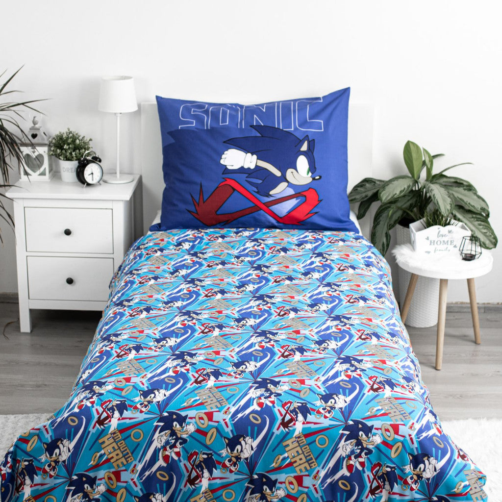 Sonic the Hedgehog: Aiziet! Sonic the Hedgehog gultasveļas komplekts 140√ó200cm, 70√ó90cm