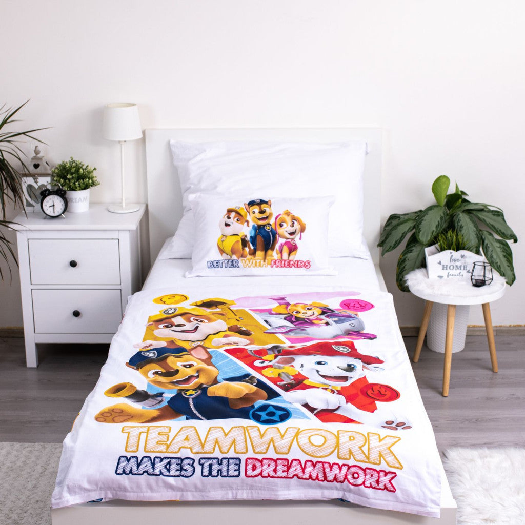 Ķepu patruļas bērnu gultasveļas pārvalks "Ķepu patruļa" (Teamwork) 100–135 cm, 40–60 cm