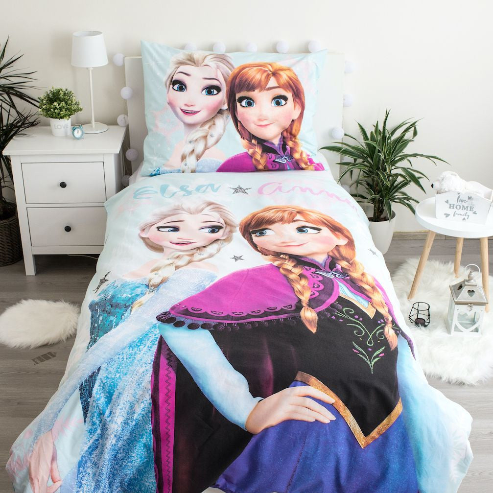 Disney Frozen gaiši zils gultasveļas komplekts 140–200 cm, 70–90 cm