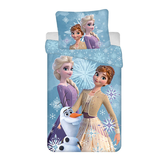 Disney Frozen balta sniegpārsliņu bērnu gultasveļa 100√ó135 cm, 40√ó60 cm