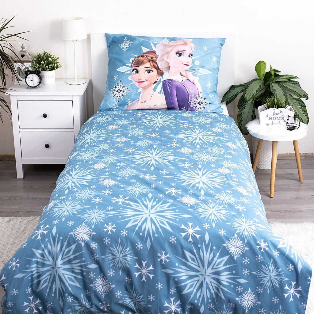 Disney Frozen balta sniegpārsliņu bērnu gultasveļa 100√ó135 cm, 40√ó60 cm