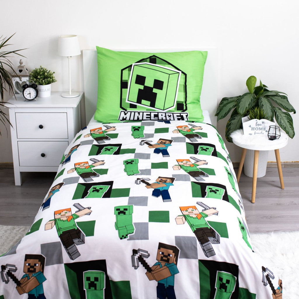 Minecraft Out of the Box √°gynem≈±huzat 140–200 cm, 70–90 cm mikrošķiedra