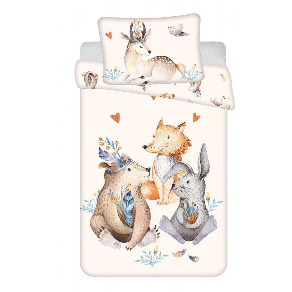 Animals Woodland bērnu gultasveļas komplekts 100√ó135cm, 40√ó60cm