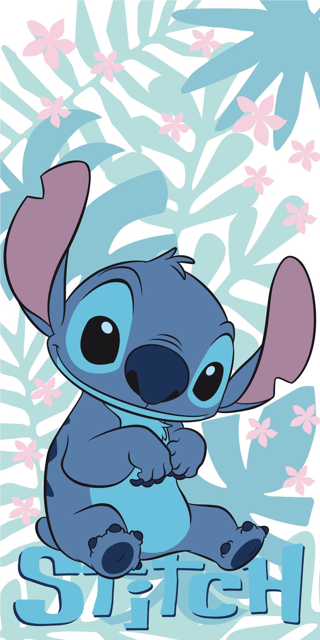 Disney Lilo un Stitch pludmales dvielis ar palmu lapām 70x140cm