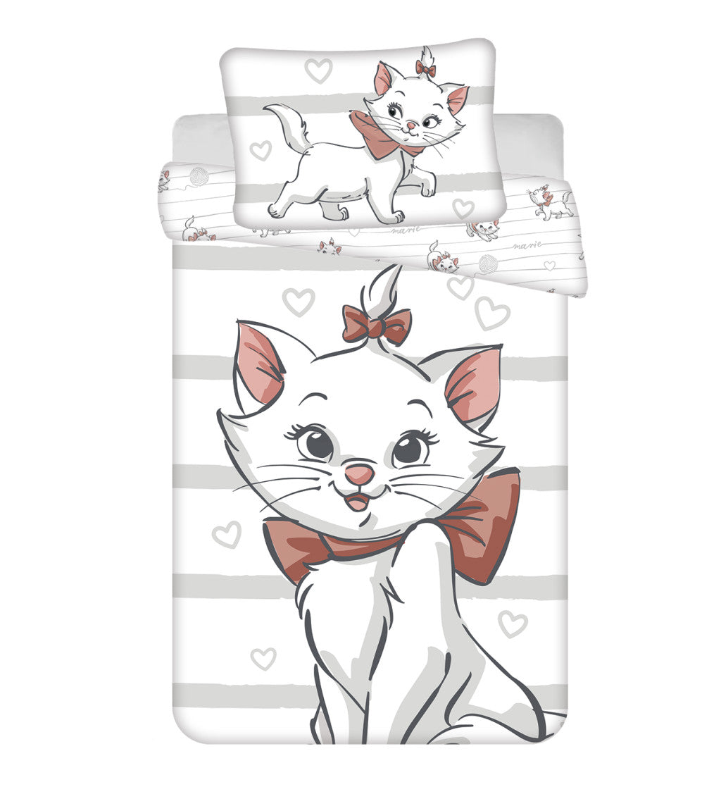 Disney Marie Bow bērnu gultasveļas pārvalks 100x135 cm, 40x60 cm