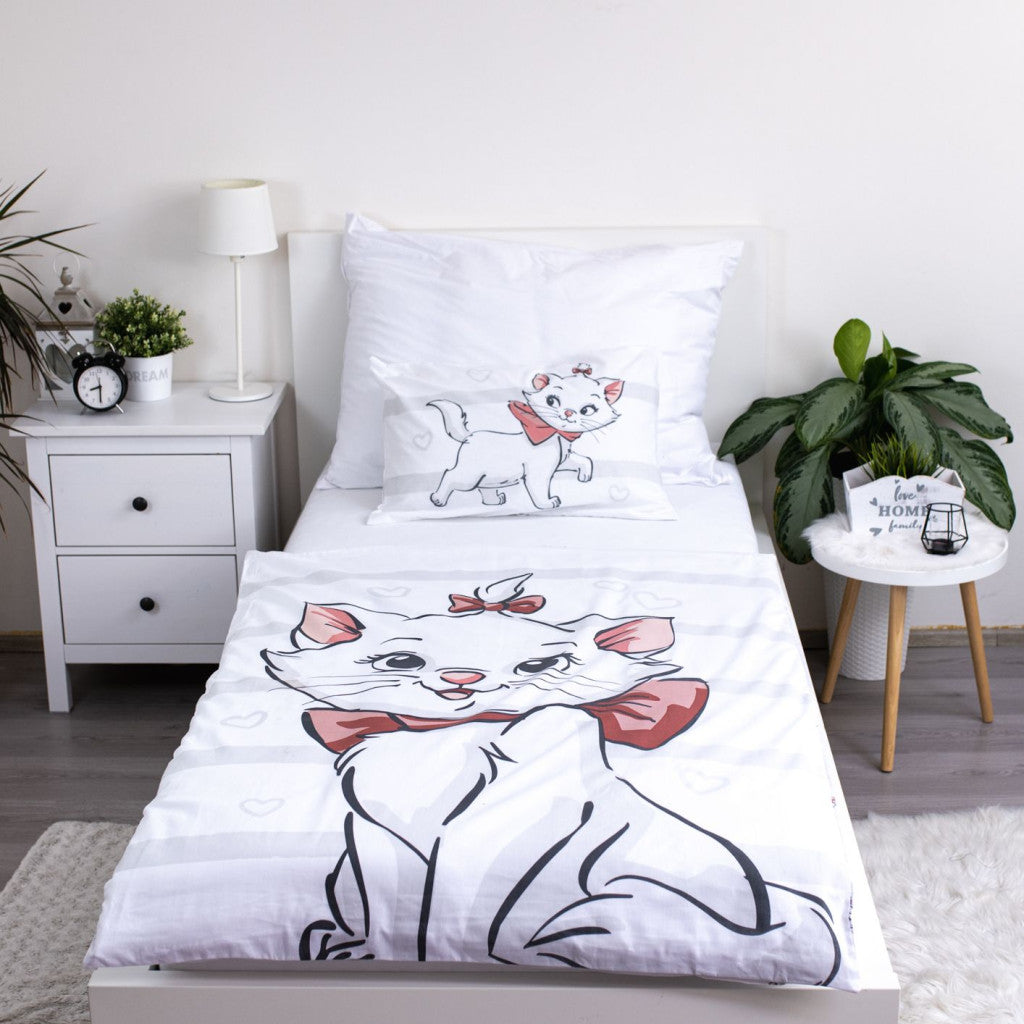 Disney Marie Bow bērnu gultasveļas pārvalks 100x135 cm, 40x60 cm