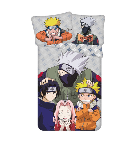 Naruto pelēks gultasveļas komplekts 140√ó200cm, 70√ó90 cm