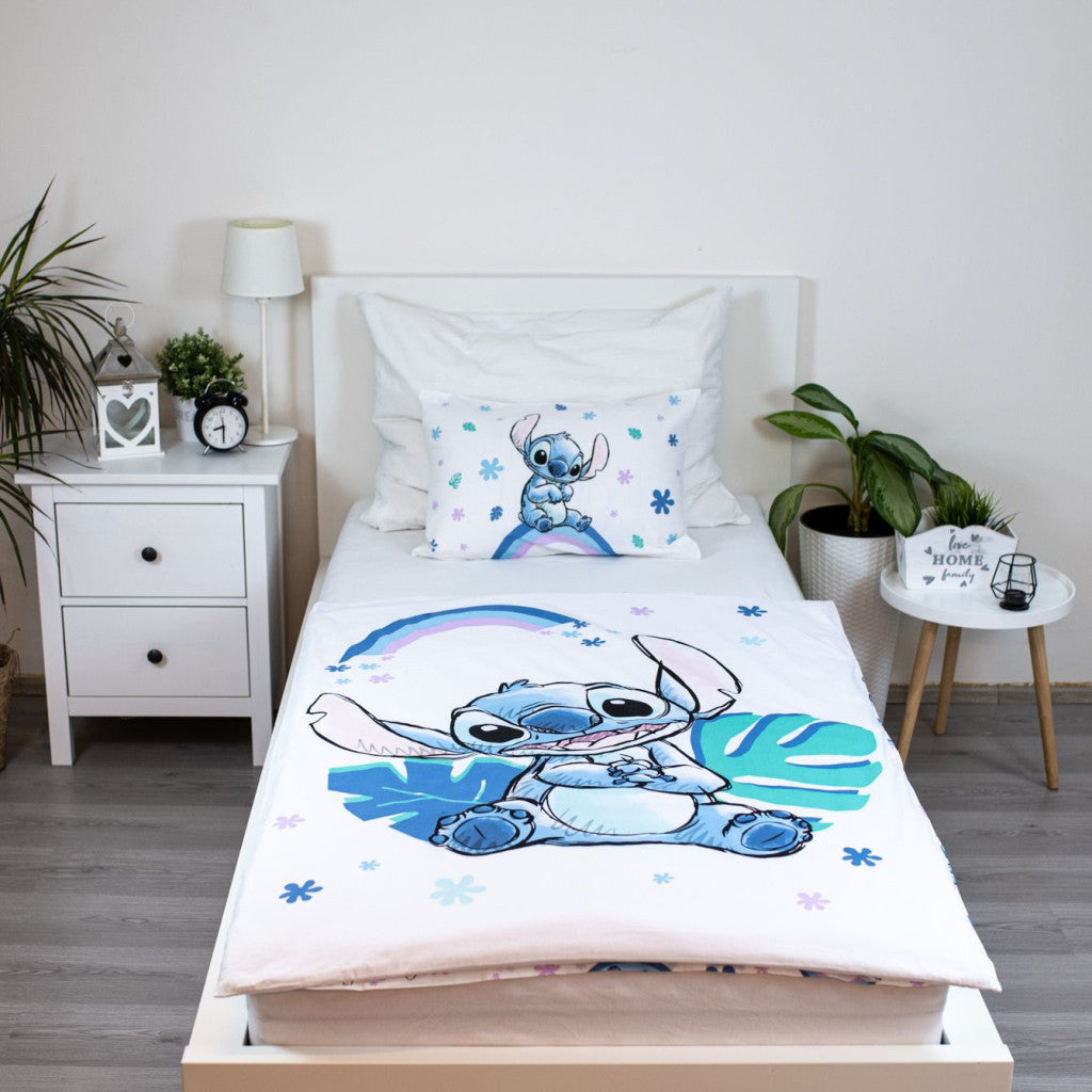 Disney Lilo un Stitch Varavīksnes bērnu gultasveļas komplekts 100√ó135 cm, 40√ó60 cm