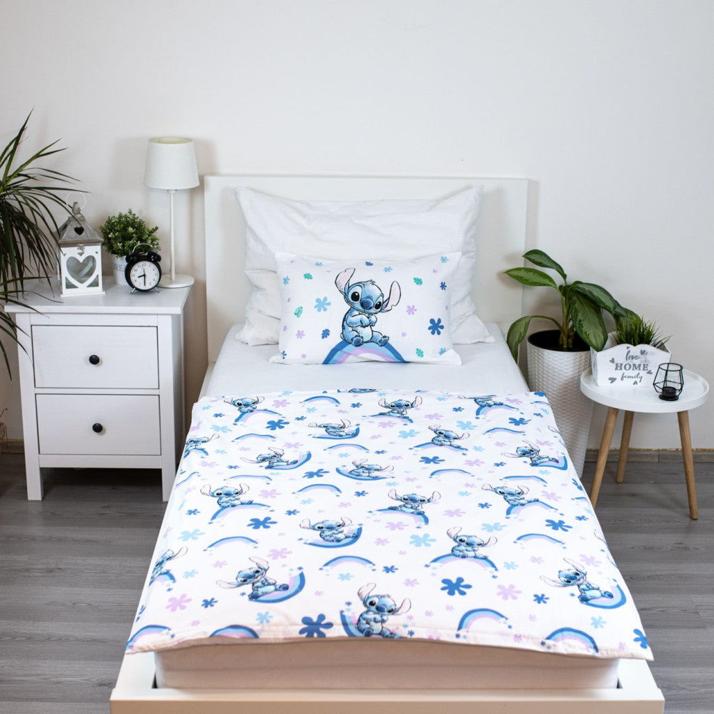 Disney Lilo un Stitch Varavīksnes bērnu gultasveļas komplekts 100√ó135 cm, 40√ó60 cm