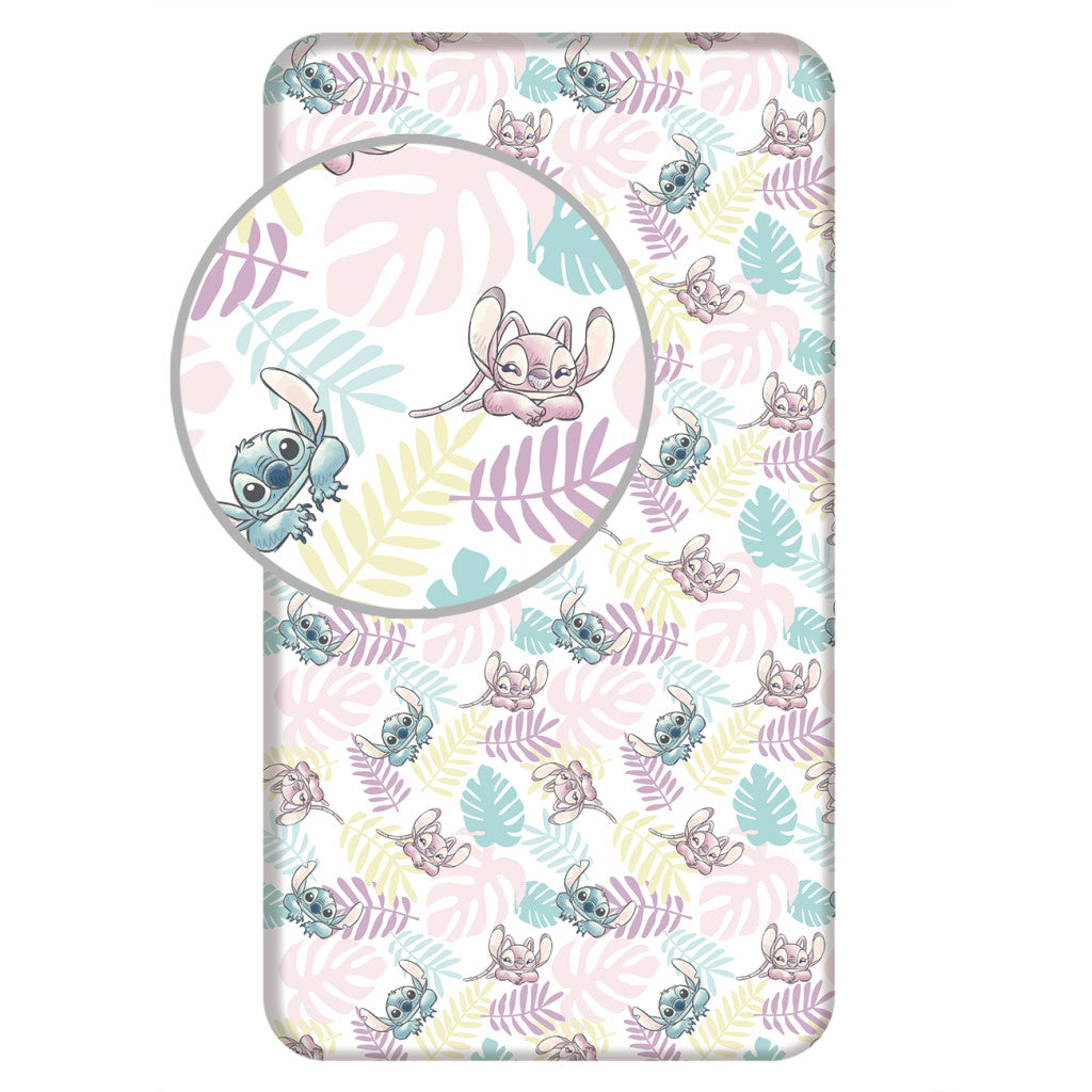 Disney Lilo un Stitch lapas ar gumiju palags 90x200 cm