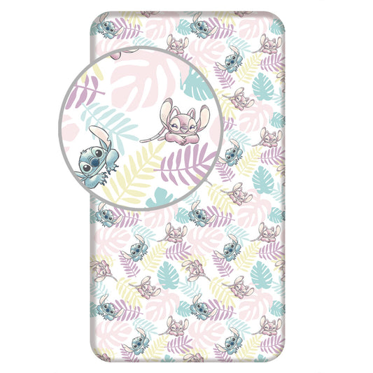 Disney Lilo un Stitch lapas ar gumiju palags 90x200 cm