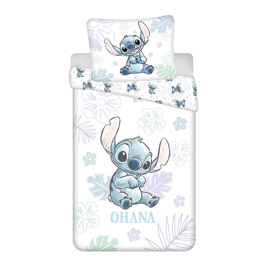 Disney Lilo un Stitch Ohana gultasveļas pārvalks, balts, 140–200 cm, 70–90 cm