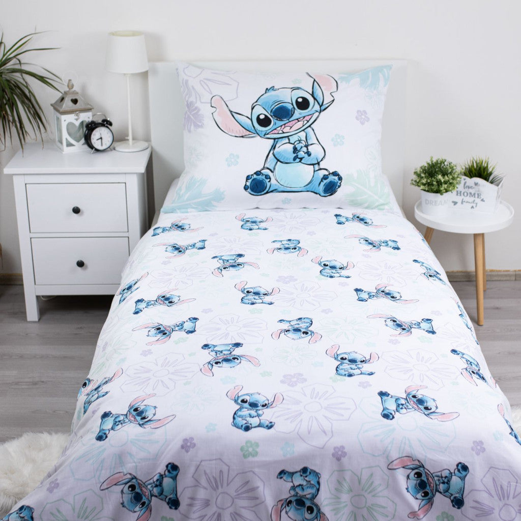 Disney Lilo un Stitch Ohana gultasveļas pārvalks, balts, 140–200 cm, 70–90 cm