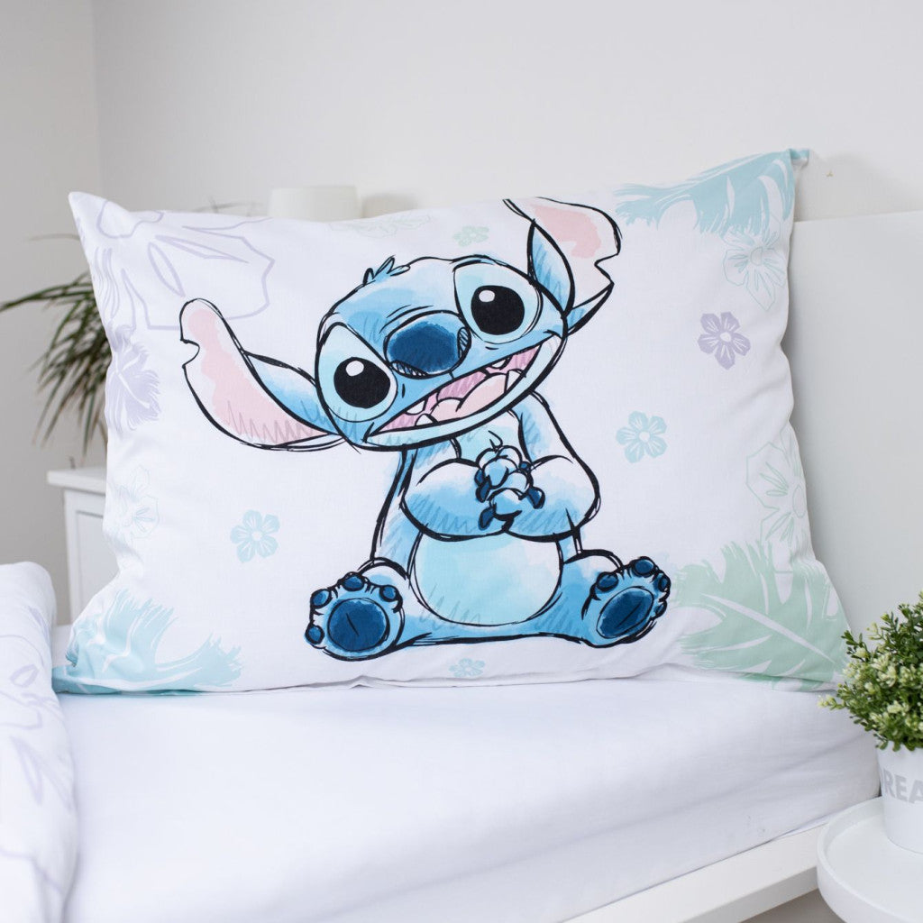 Disney Lilo un Stitch Ohana gultasveļas pārvalks, balts, 140–200 cm, 70–90 cm