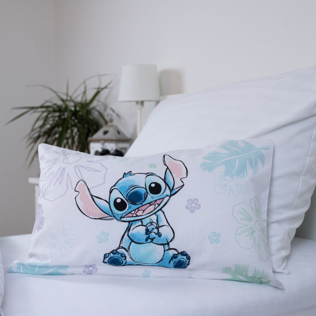 Disney Lilo un Stitch Ohana balts bērnu gultasveļas komplekts 100√ó135 cm, 40√ó60 cm
