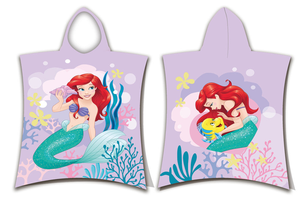 Disney princeses Ariel rozā dvieļu pončo 50x115 cm