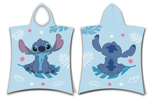 Disney Lilo un Stitch zils pludmales dvieļu pončo 50x115 cm