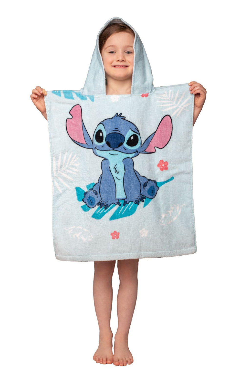 Disney Lilo un Stitch zils pludmales dvieļu pončo 50x115 cm