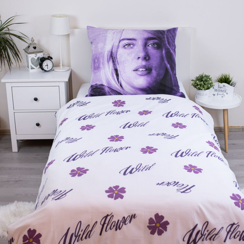 Billie Eilish gultasveļas komplekts "Wild Flower" 140–200 cm, 70–90 cm