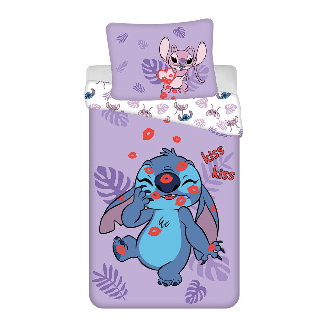 Disney Lilo un Stitch skūpsta gultasveļas pārvalks 140–200 cm, 70–90 cm