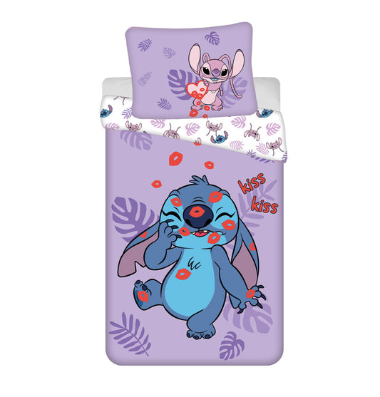 Disney Lilo un Stitch skūpsta gultasveļas pārvalks 140–200 cm, 70–90 cm