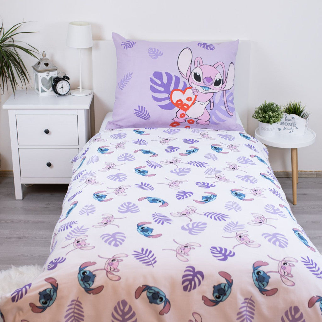 Disney Lilo un Stitch skūpsta gultasveļas pārvalks 140–200 cm, 70–90 cm