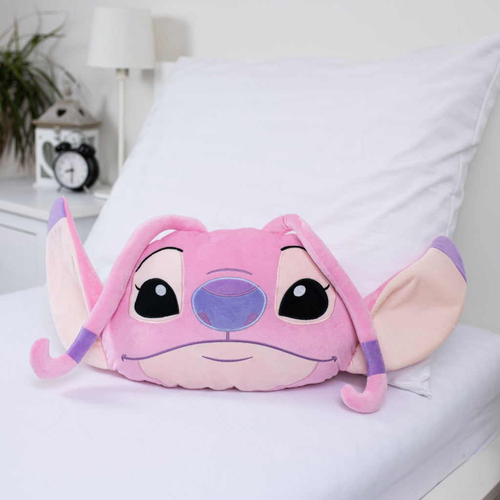 Disney Lilo un Stitch eņģeļa rozā 3D dekoratīvais spilvens 35 cm