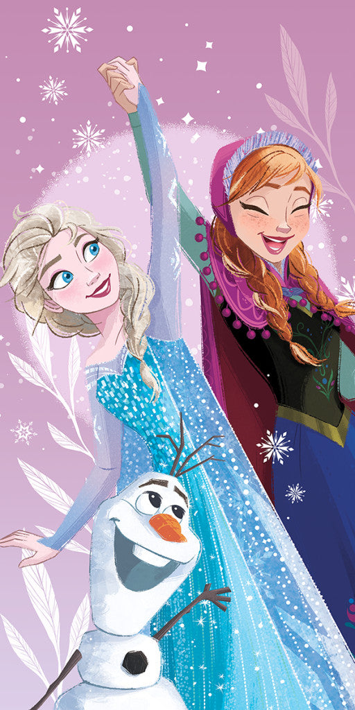 Disney Frozen violets vannas dvielis, pludmales dvielis 70x140 cm (ātri žūstošs)