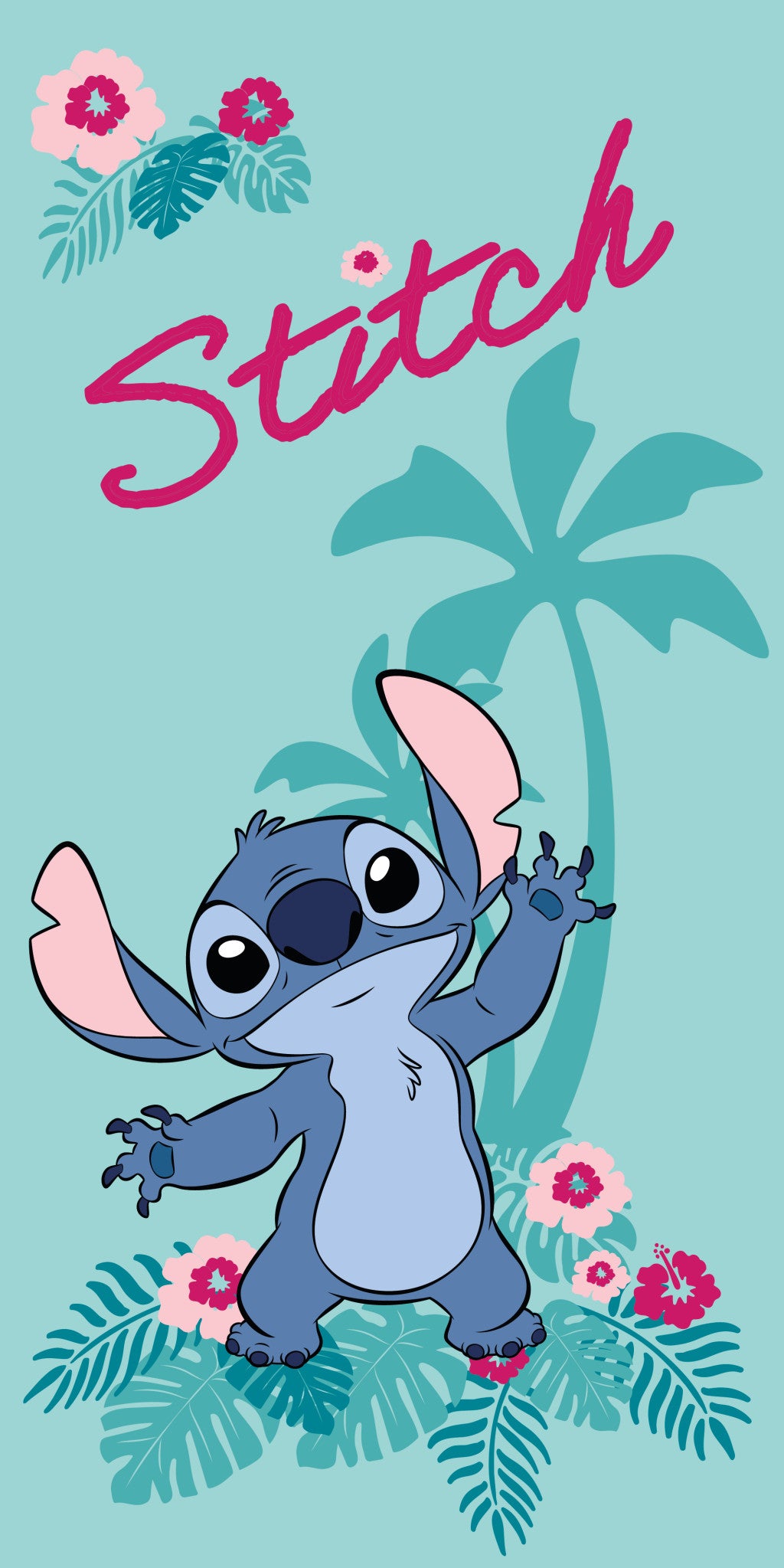 Disney Lilo un Stitch Havaju salu vannas dvielis, pludmales dvielis 70x140cm (ātri žūstošs)